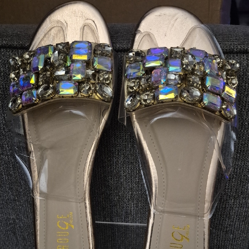 Elegant Gold Embellished Women's Sandals